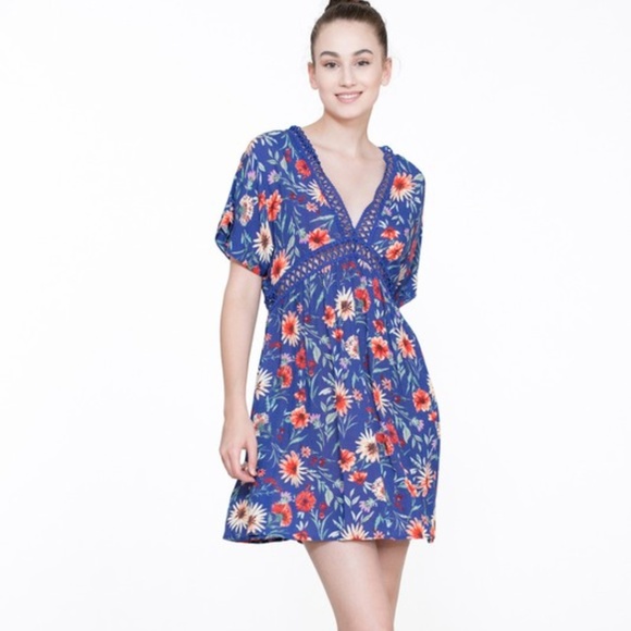 🌸🌟LAST 1🌟NWT En Creme Blue Floral Mini Dress - Picture 5 of 6